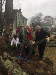 Building a hugel-swale earth work with students